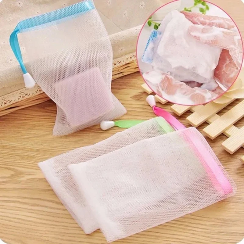 

10Pcs/Set Clean Foaming Mesh Bag Portable Hangable Soap Saver Bag Bath Shower Foaming Mesh Net Cleansing Delicate Foam Network