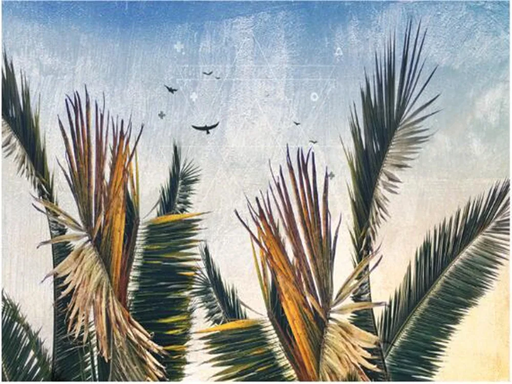 

milofi custom hand-painted nordic style tropical plants large background wallpaper mural