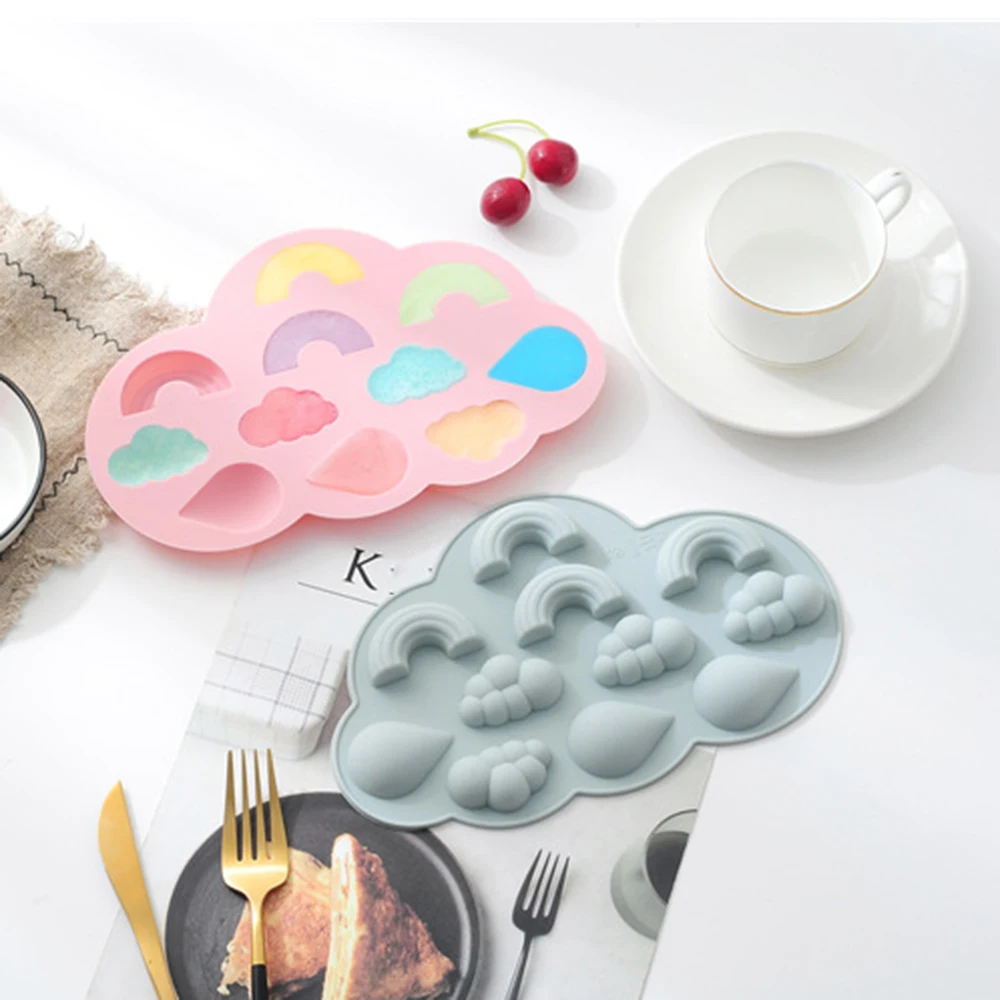 Радужное облако капли дождя форма набор для работы с мастикой сделай сам Торт