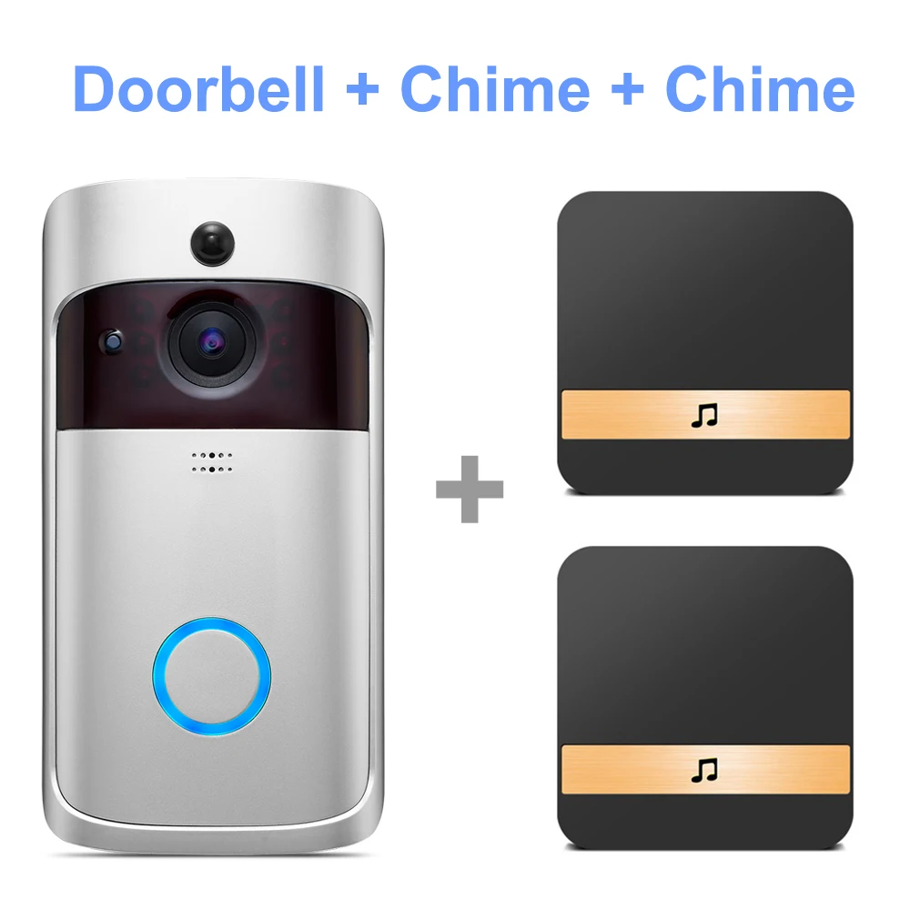 Option 3 HISMAHO умный видео дверной звонок 720P HD дверная камера домофон IP беспроводной wifi дверной звонок визуальный домашний монитор безопасности ночное видение - Цвет: Option 3