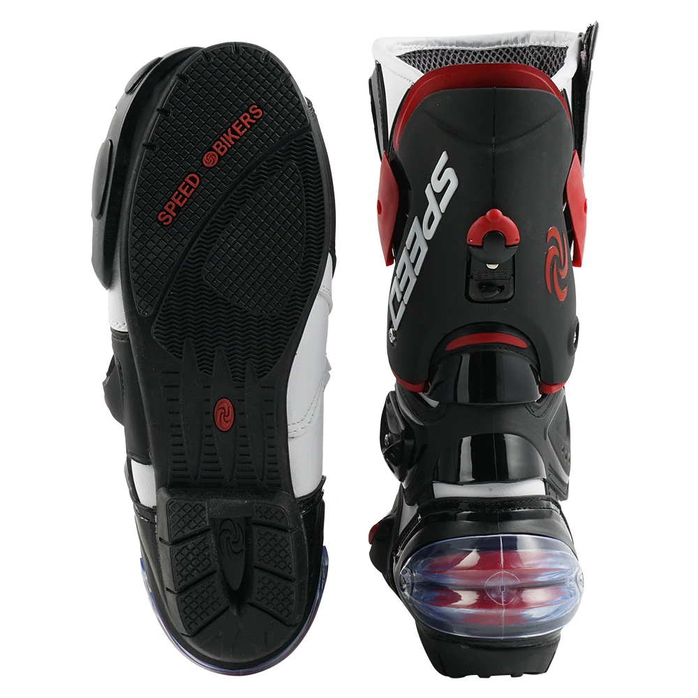 

SPEED BIKER Motorcycle Boots Microfiber Leather Racing Motor Motorbike Moto Mid-Calf Shoes Riding Boots Protective Gears