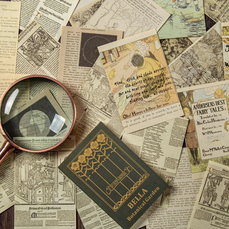 

VanYi 50pcs Vintage Materilas Book Kawaii Paper Making Card Loose Leaf Notepad Diary Creative Office School Supplies Memo Pads