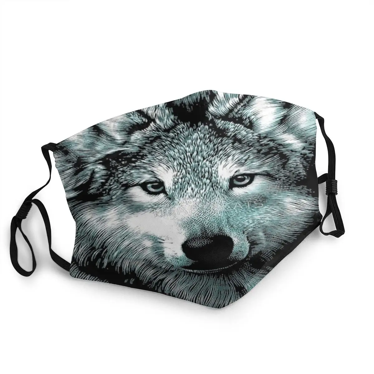 Многоразовая маска для лица с волком не одноразовая взрослых против смога пыли