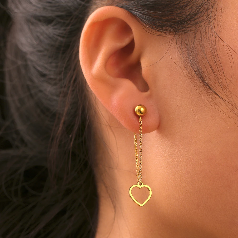 Серьги из нержавеющей стали модная простая цепочка жемчужные звезды круглые