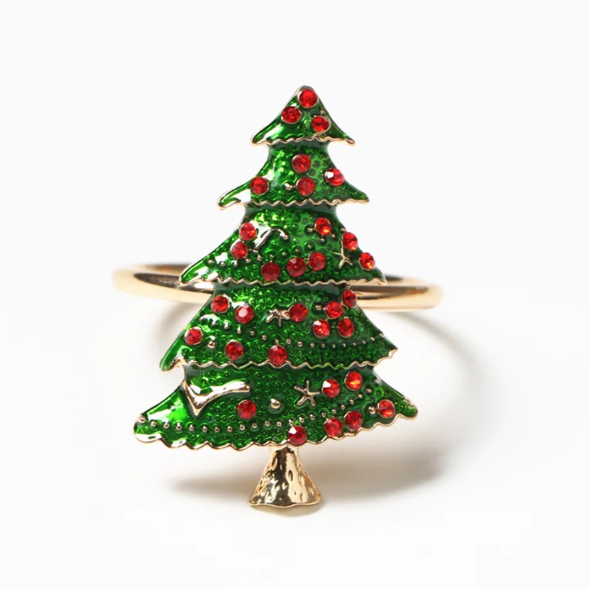 Металлические кольца для салфеток в виде рождественской елки бант цветочный