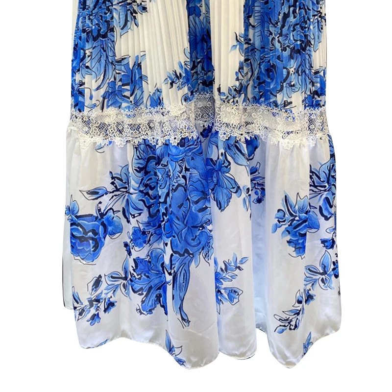 

SISPELL Patchwork Ruffle Women's Dress Stand Collar Short Sleeve High Waist Slimming Ruched For Female Elegant Dresses Tide