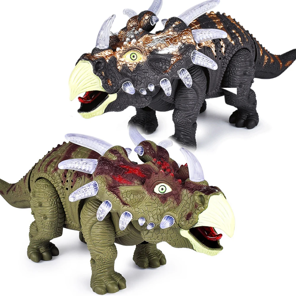 Remote Control Dinosaur Triceratops Animal Sounds Dinobot Electric Walking Animals Toy Music Light Toys For Kids Christmas Gift | Игрушки на