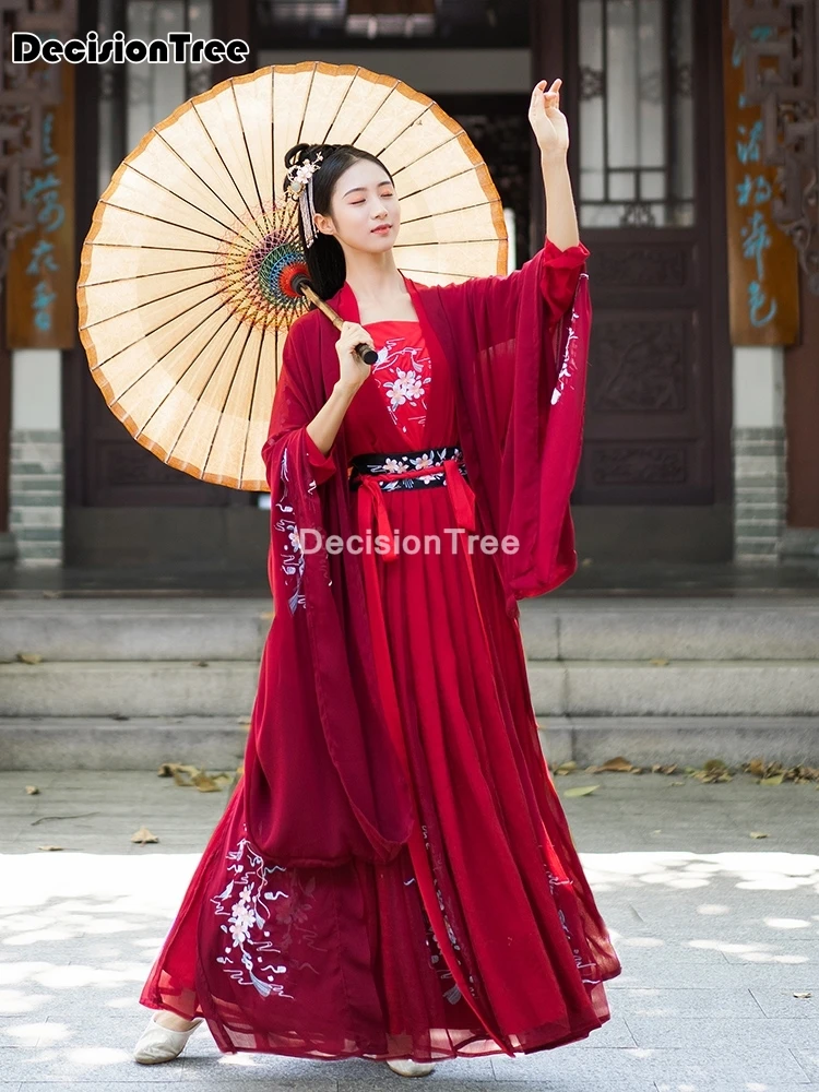 

2021 Азиатский традиционный Женский костюм ханьфу, сказочное платье, комплект одежды для китайских народных танцев в стиле ретро династии Та...