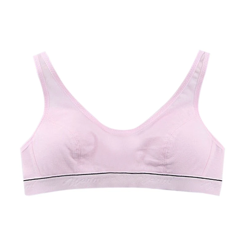 Women Teens Girl Cotton Push Up Sport Bra Wireless Solid Color Underwear Padded X3UE