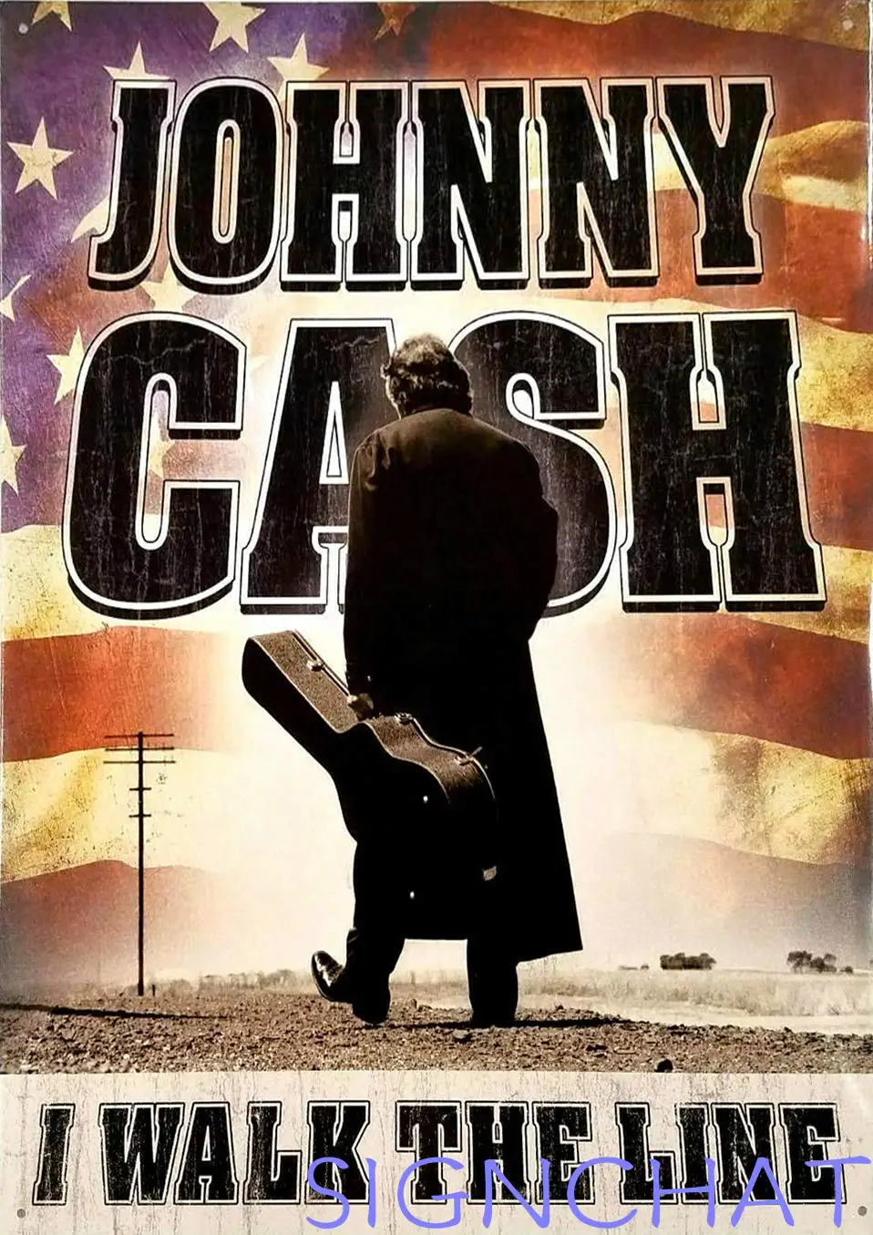 

Johnny Cash Country Western Music Singer Walk The Line Concert Art USA Sign Funny Metal Sign