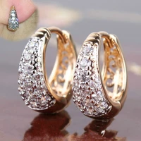 2020 fashion new gold plated inlaid crystal earrings popular and beautiful girls necessary jewelry