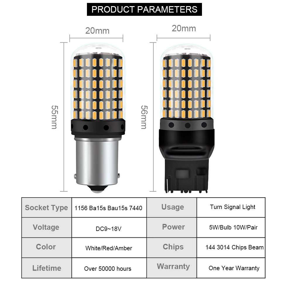 ANMINGPU сигнальная лампа 1156 BA15S P21W Led BAU15S PY21W 3014SMD T20 7440 W21W светодиодные лампы сигнала