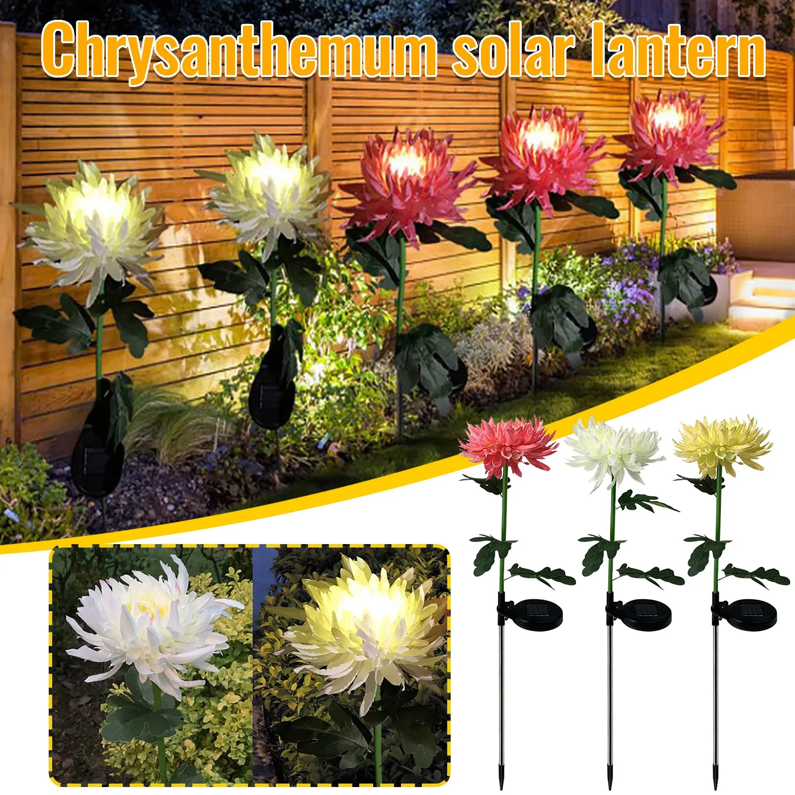 

1/2/3PC LED Solar Simulation Rose Flower Light Waterproof Garden Landscape Lamp Outdoor Lawn Lamp Home Decorative Flower Lights