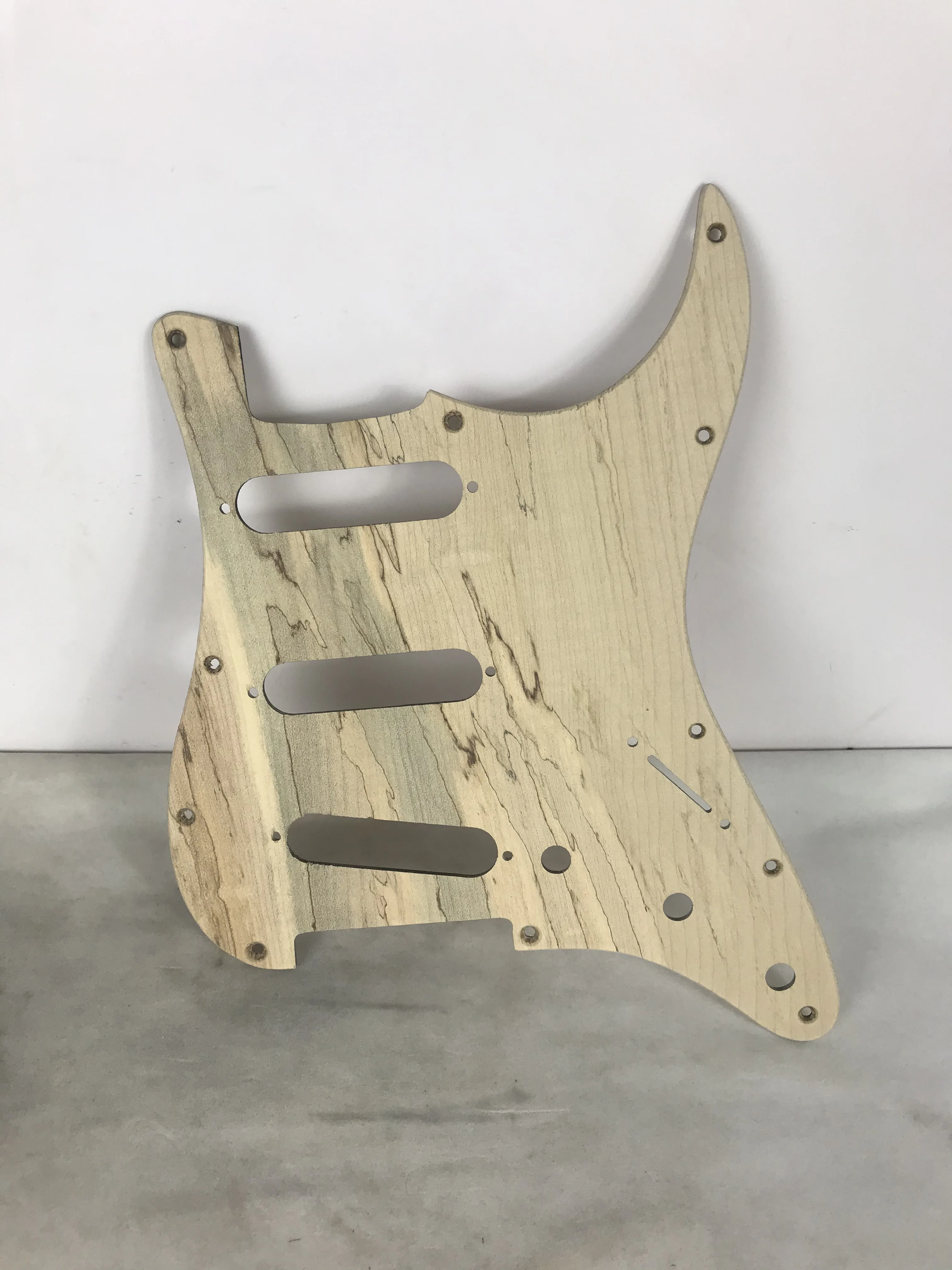 10 Pcs 11holes SSS Spalted Maple ST .Electric Guitar Pickguard Back Plate Solid Wood for Fender Style Guitar Accessories enlarge