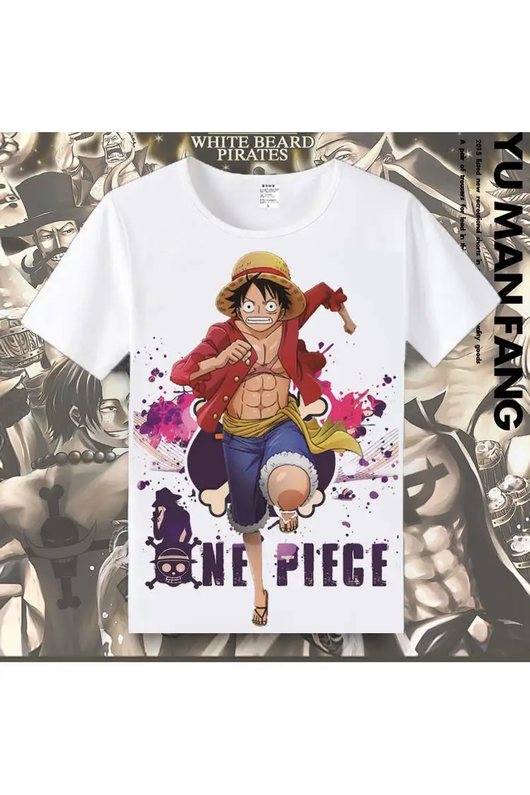Футболка для косплея из японского аниме One Piece Monkey D. Летняя мультяшная футболка