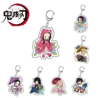 anime demon slayer kimetsu no yaiba keychain cute key chain kamado tanjirou cosplay acrylic pendant key chain gift