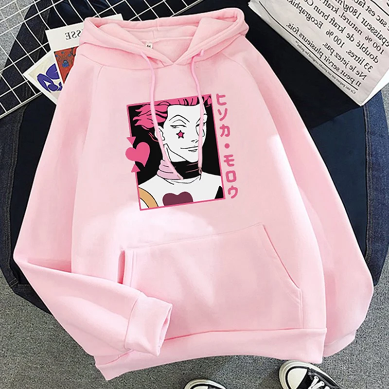

Hisoka morow - Hunter x Hunter Winter Hoodies Loose Sweatshirt Woman Harajuku Kawaii Letter Long Sleeve Pullover White Oversized