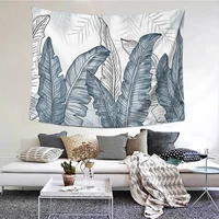 bohemia cilected tropical plant tapestry wall hanging polyester thin cactus leaf print background cloth tapestry beach towel