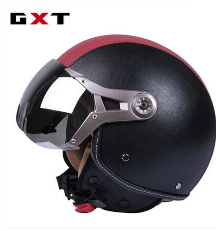 6 GXT мотоциклетные винтажные шлемы ретро Половина лица Casco мотокросс шлем скутер casco motocicleta кожаный шлем для Harley - Цвет: 6