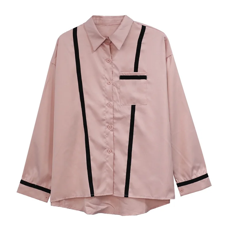 Модные женские блузки с длинным рукавом и отложным воротником милая рубашка