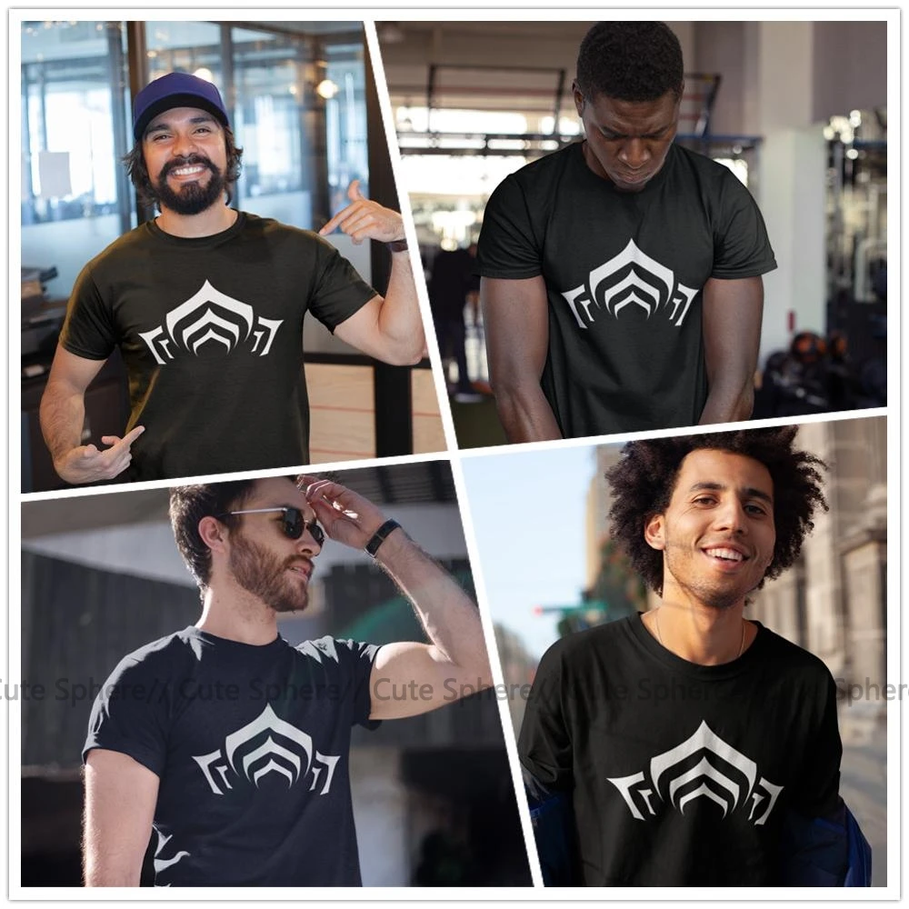 Warframe футболка Символ Лотоса белая с принтом 100 хлопок Футболка мужские пляжные 5x