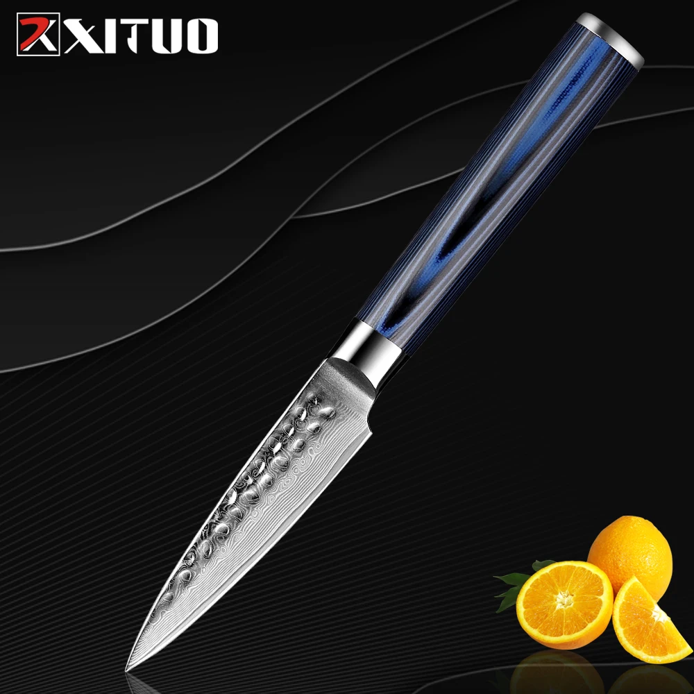 

XITUO Paring Knife 3.5 Inch Japanese Fruit Knives Damascus Stainless Steel Professional Family Kitchen Vegetable Utility Knives