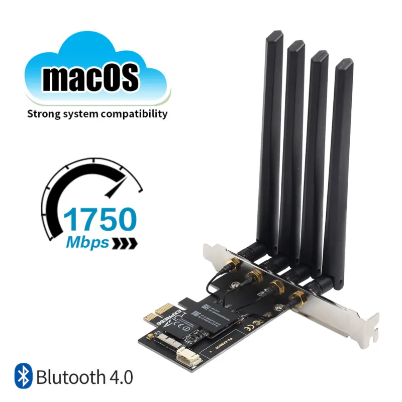 1750 Мбит/с PCIe настольная Wi Fi карта BCM94360CD для macOS Hackintosh 802.11ac 2 4G/5G Bluetooth 4 0