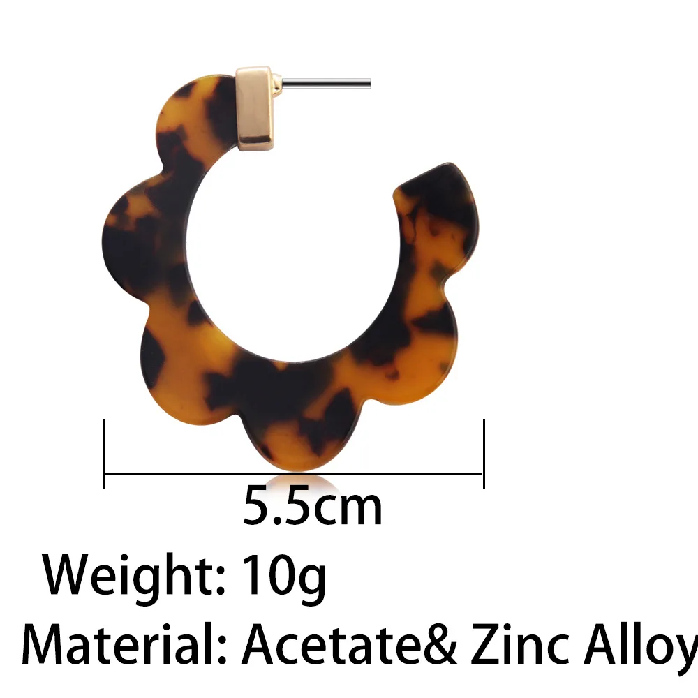 Женские акриловые серьги обручи Za цветные большие геометрические с лепестками