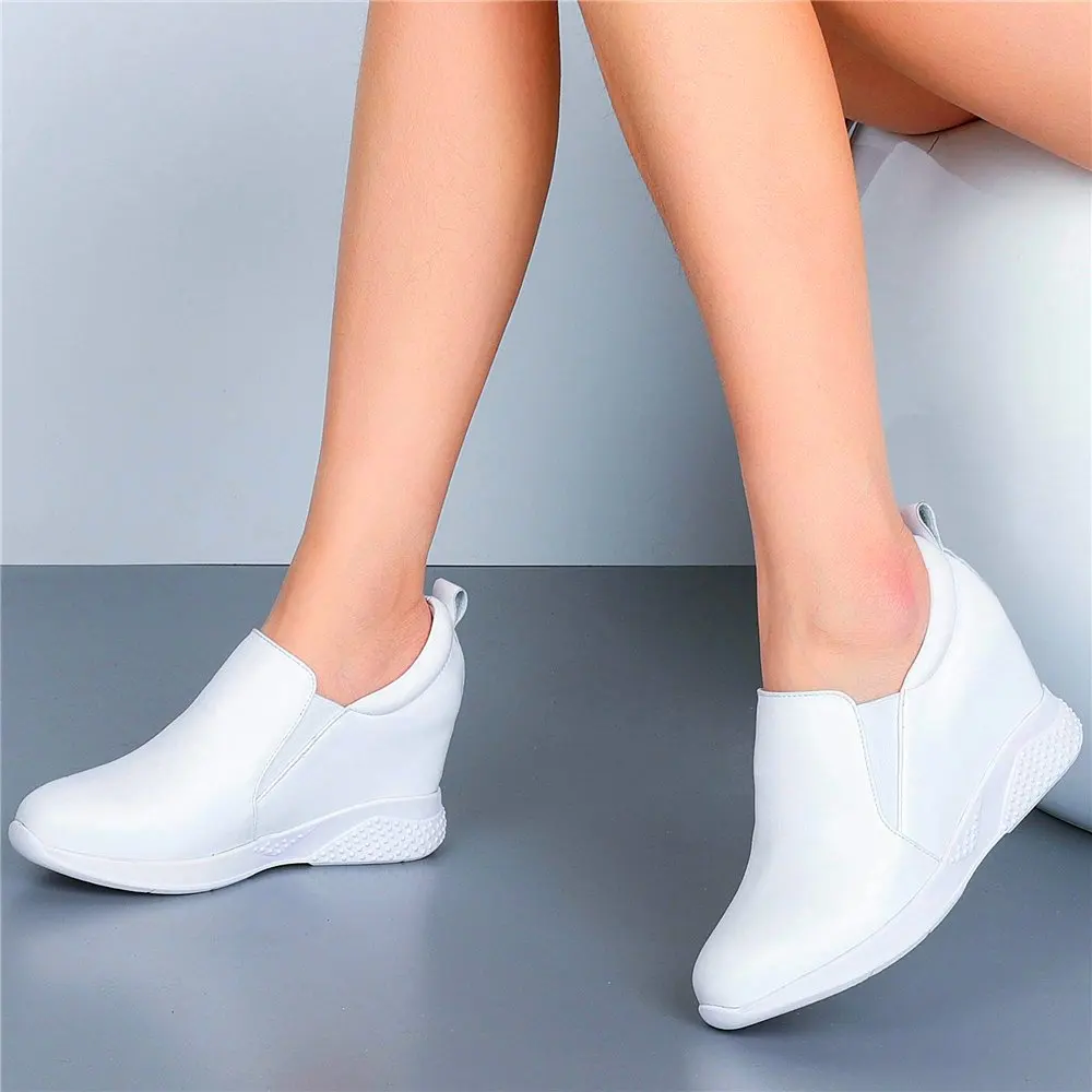 Женские кожаные кроссовки на танкетке размеры 34 35 36 37 38 39 40 | Обувь