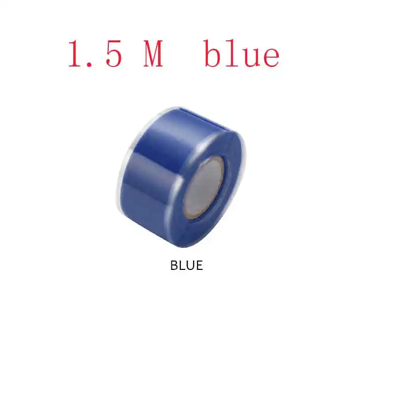 1.5M blue 3m/1,5 M новая многоцелевая самоклеящаяся прочная черная резиновая силиконовая водонепроницаемая клейкая лента спасательная самосплавляющаяся проволока - Цвет: 1.5M blue