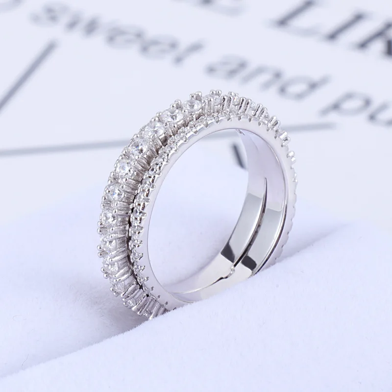 Женское медное зубчатое кольцо спиннинг вращающийся циркон палец Ювелирные