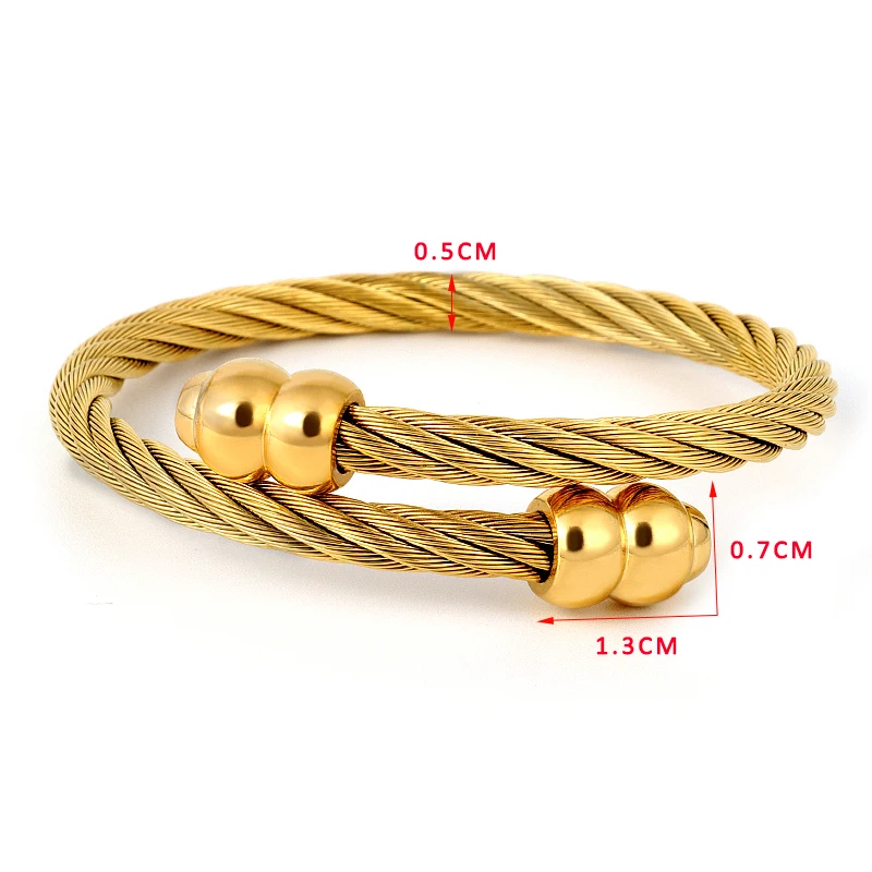 Панк твист кабель провода Браслеты &amp Браслеты-кольца для женщин мужчин ногтей