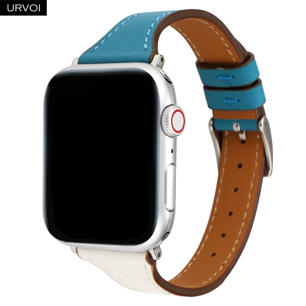 URVOI тонкий ремешок для наручных часов Apple Watch версии 5/4 3/2/1 пояса из натуральной