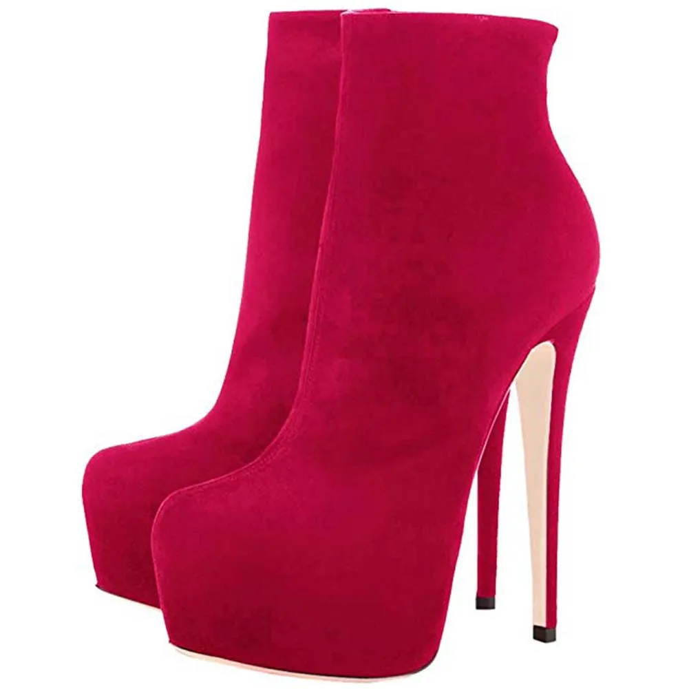 

SaraIris New Brand More Colors Super Fetish High Heels Winter Shoes Boots Women Plus Size Sexy Platform Flock Party Ankle Boot