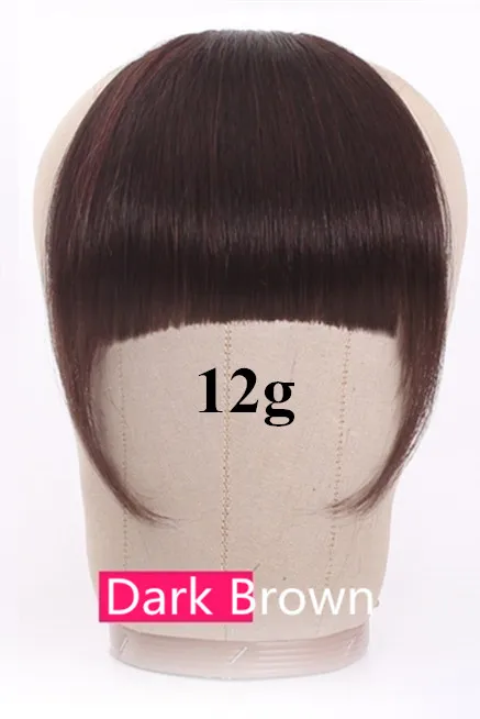 Dark Brown 12g T Halo Lady beauty, блонд, человеческие волосы, челка, на заколках, для наращивания, не Реми, на заколках, бахрома, волосы, тупой срез, челка, 613 блонд, аккуратный взрыв - Цвет: Dark Brown 12g T