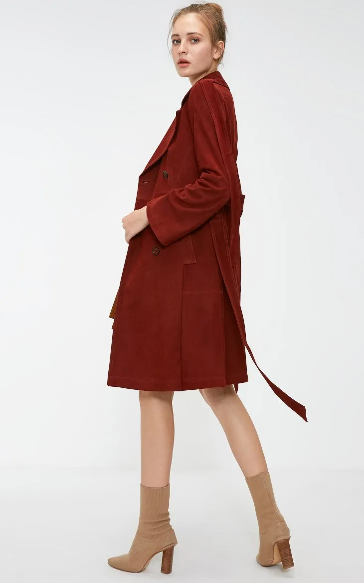 Vero Moda Новая женская кожаная куртка на пуговицах, на шнуровке, из овчины, с лацканами | 318310545
