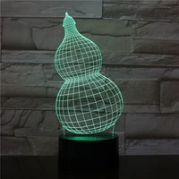 new creative gourd shape 3d illusion visual night light 7 colors change led desk lamp bedroom home decor drop shipping
