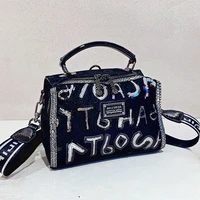 luxury handbags women bags designer sequines letter print tote sac a main brand leather shoulder crossbody purses bolsos mujer