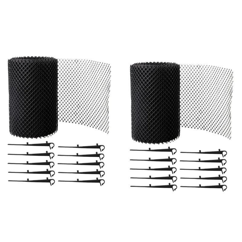 

New 2 Pcs Gutter Guard Mesh Gutter Downspout Splash Guard Mesh Gutter Guards Roll Leaf Guard Splash Roof Panels Fixed Hooks