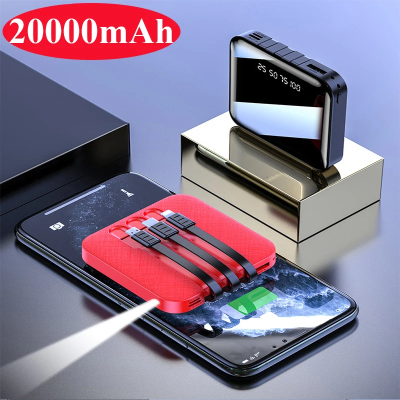 

20000mAh Mini Power Bank Portable Charger External Battery Pack Powerbank 20000 mAh for iPhone 12 Pro X Samsung Xiaomi Poverbank