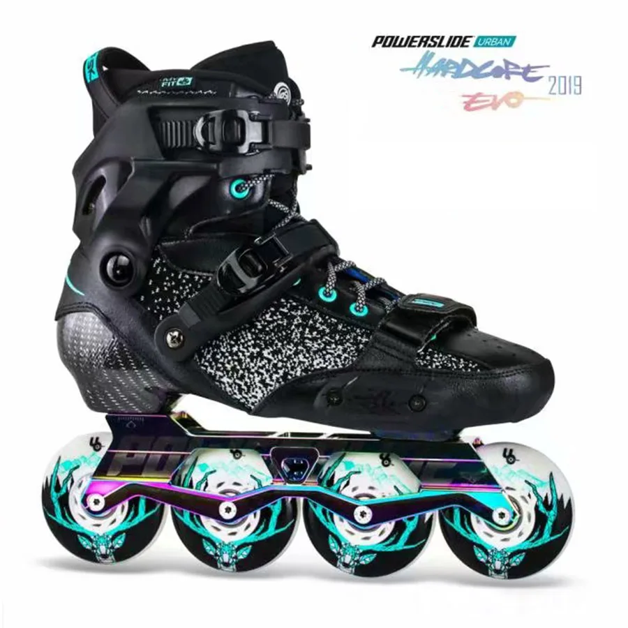 Оригинальные Powerslide EVO Hardcore городские роликовые коньки из углеродного волокна, уличные роликовые коньки для взрослых, обувь для катания на коньках
