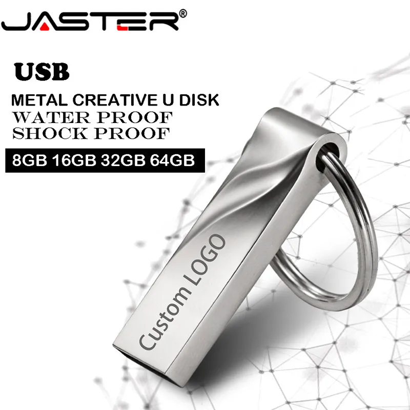 USB-флеш-накопитель JASTER с логотипом на заказ модель usb 2 0 металлическая волна 4 ГБ 8 16