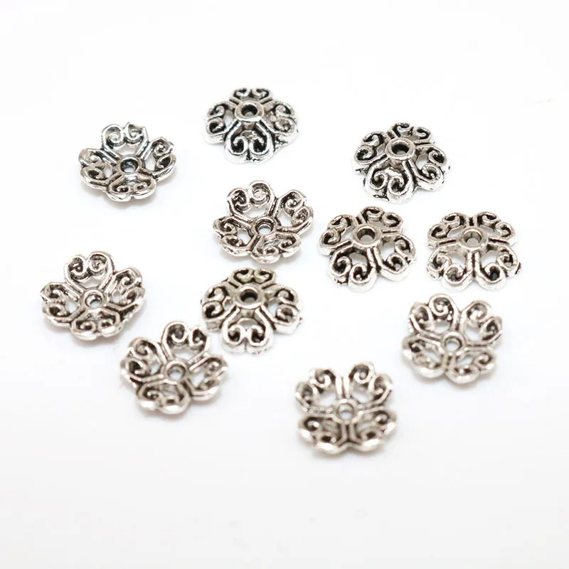 Металлические чашки для бусин с четырьмя сердечками и листьями 8 мм 200 шт./лот