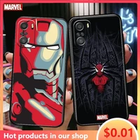 spider man iron man marvel for xiaomi redmi note 10s 10 9t 9s 9 8t 8 7s 7 6 5a 5 pro max soft black phone case