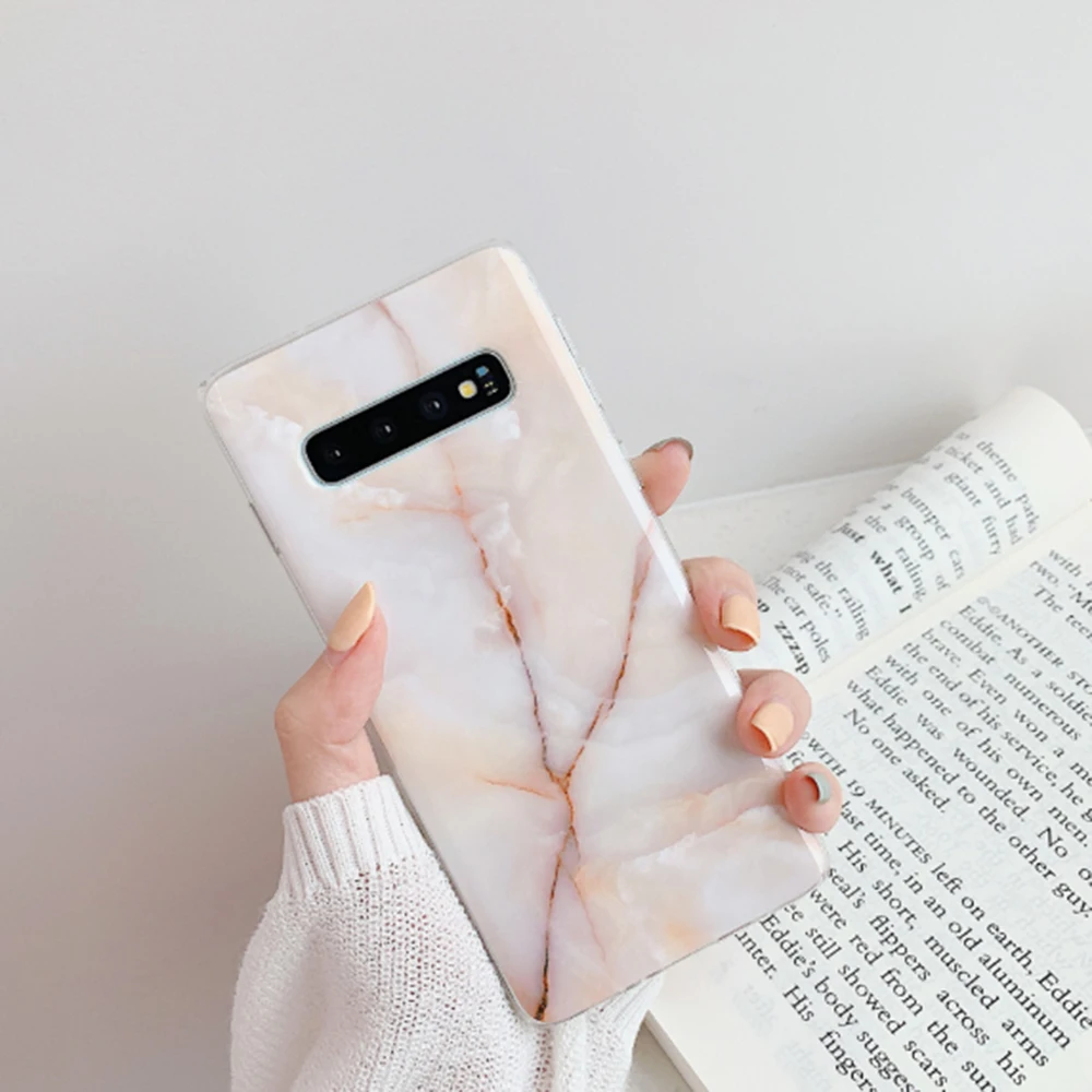 Модный чехол для Samsung Galaxy S8 S9 P30 P20 Mate 20 S20 S10 Plus lite pro Ультра мраморный мягкий