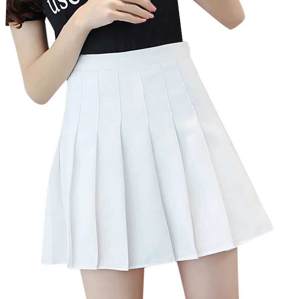 

Women's High Waist Pleated Mini Skirt Slim Waist Casual Tennis Skirt Girls Women High Waist Pleated Mini Skirt Slim Waist Skirt
