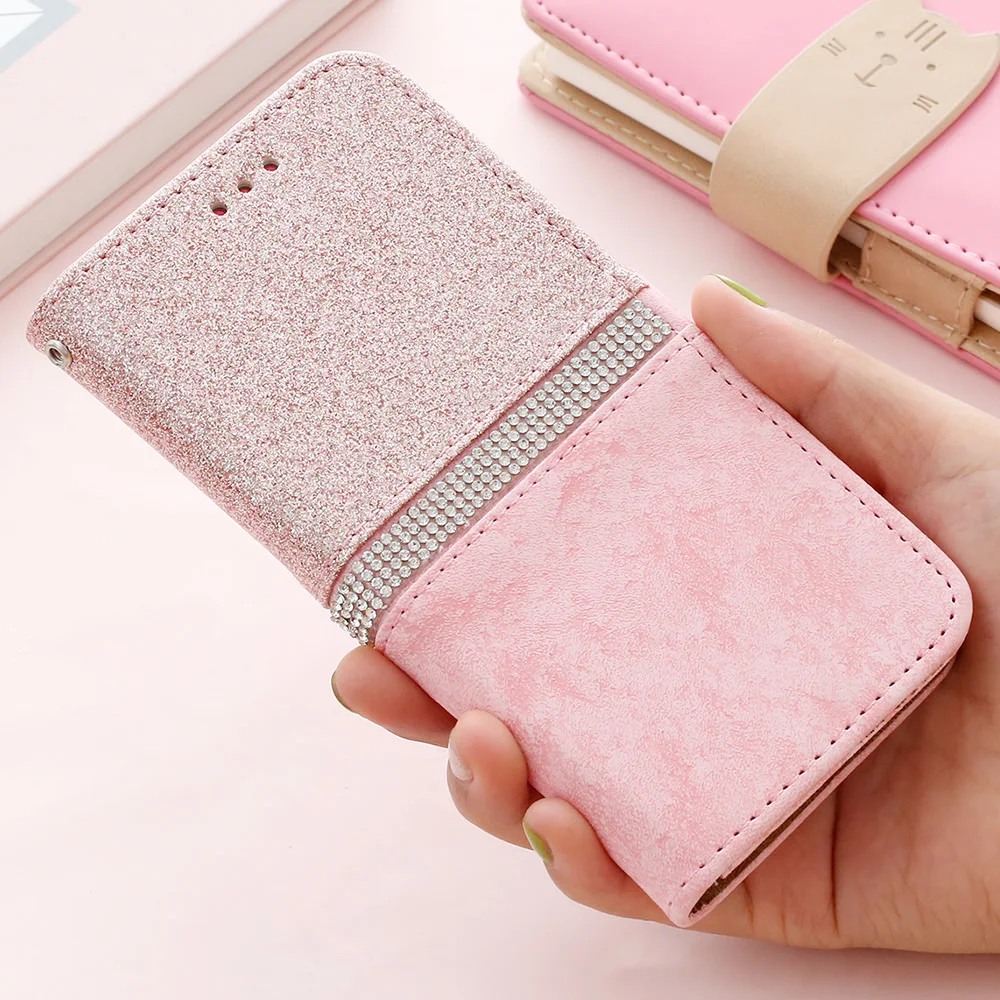 LCHULLE роскошный флип-кошелек из искусственной кожи чехол для samsung S8 S9 S10 Plus S10E S7 Edge блестящий чехол для телефона для Galaxy Note 10 Plus