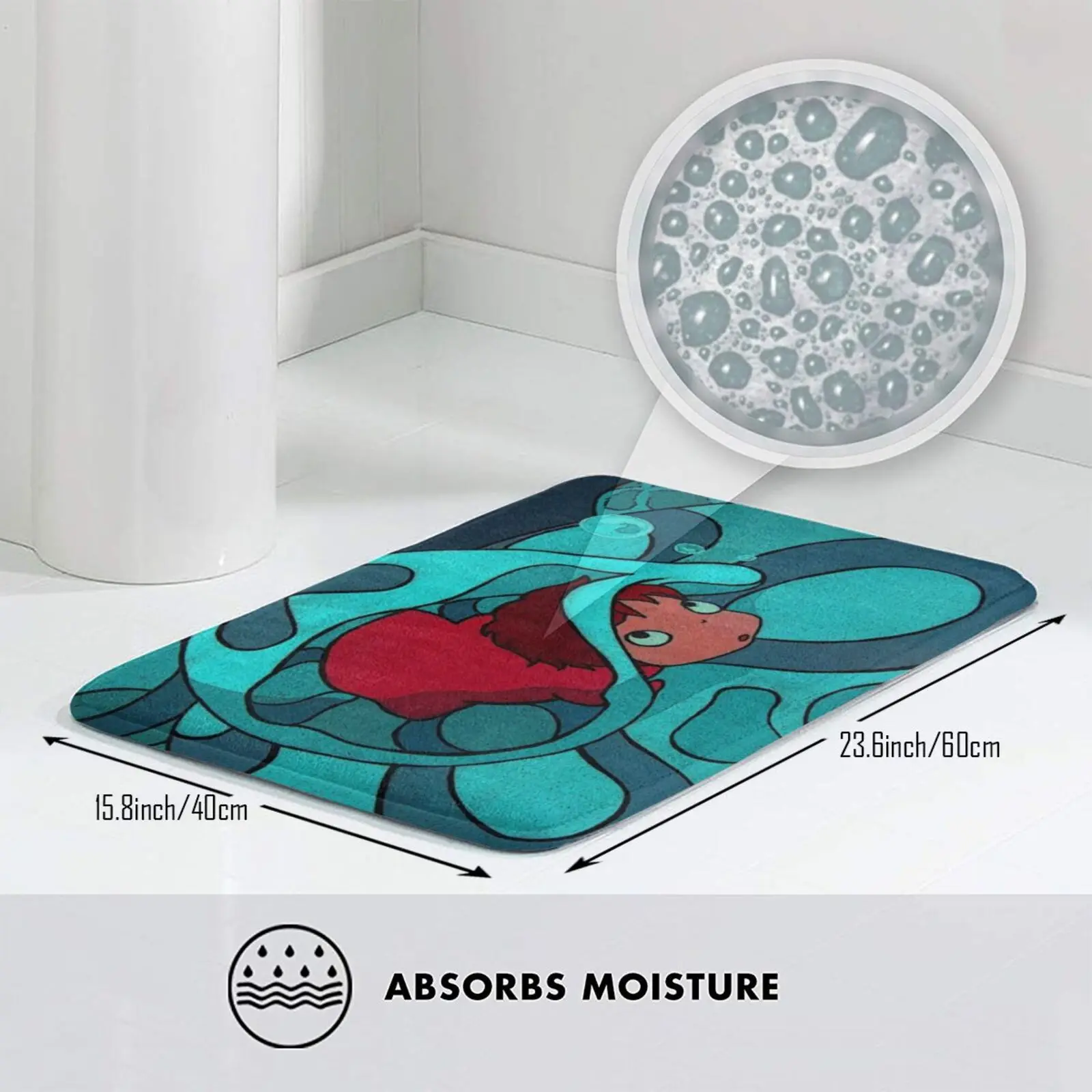 Понё прячусь в Медузе! Мягкий Нескользящий Коврик для ванной комнаты ковер