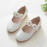girls leather shoes flower princess shoes spring and autumn kids baby peas shoes soft sole children single shoes