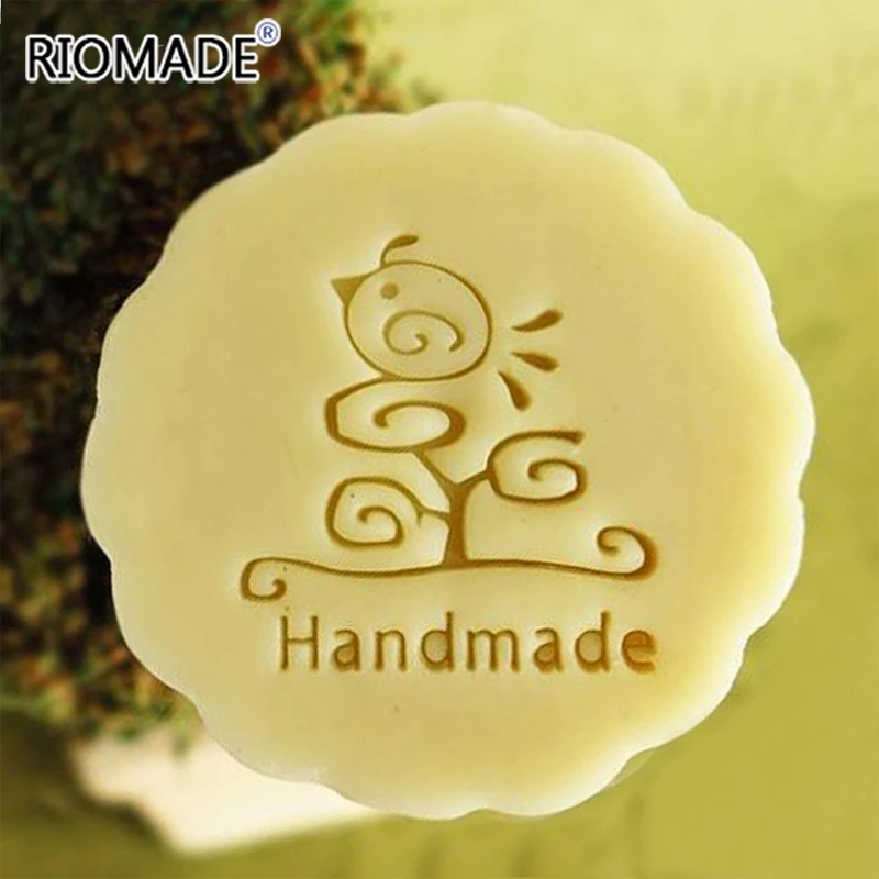 Клеймо для мыла ручной работы птица на дереве прозрачный натуральный штамп